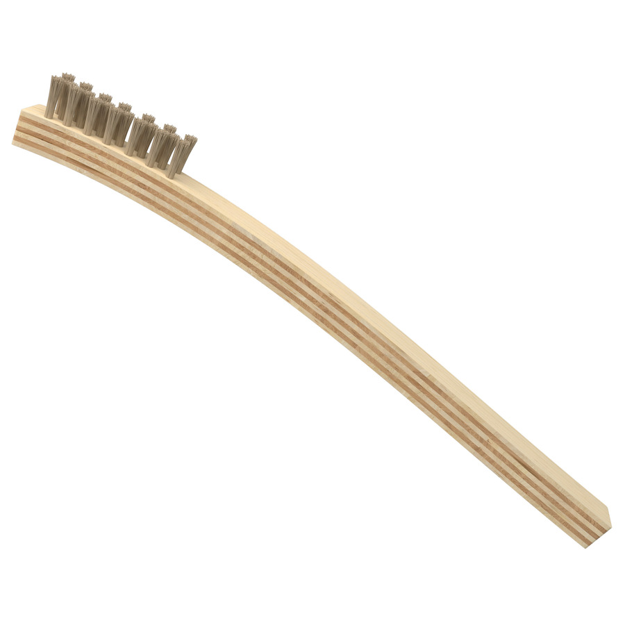 MG Chemicals 852 Cleaning Brush, Hog Hair, Triple-Row, Toothbrush-Style, Long Plywood Handle, 0.7cm Trim Length