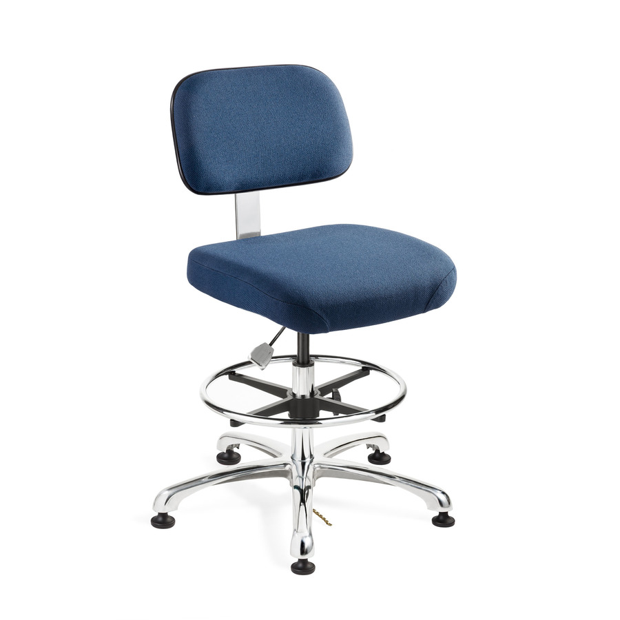 Bevco 8550 Upholstered Chair ESD, Non-Tilt, Polished Aluminum Base, Adj. Height 21.5"-31.5", Doral Seres