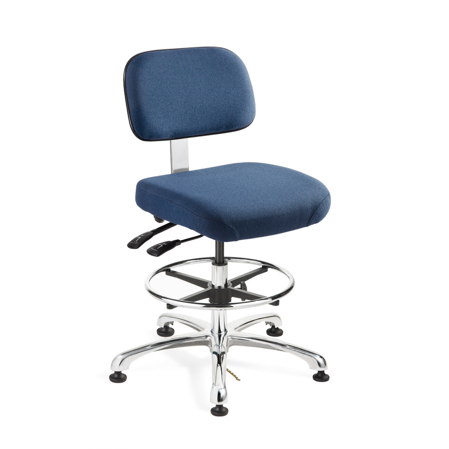 Bevco 8551 Upholstered Chair ESD, Polished Aluminum Base, Adj. Height 21.5-31.5", Doral Seres