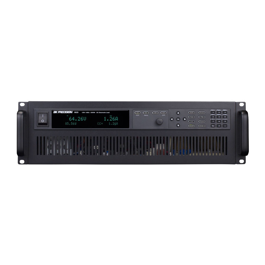 B&K Precision 8620 Programmable DC Electronic Load, 0-120V, 0-480A, 3000W, 3U Rack, 8600 Series