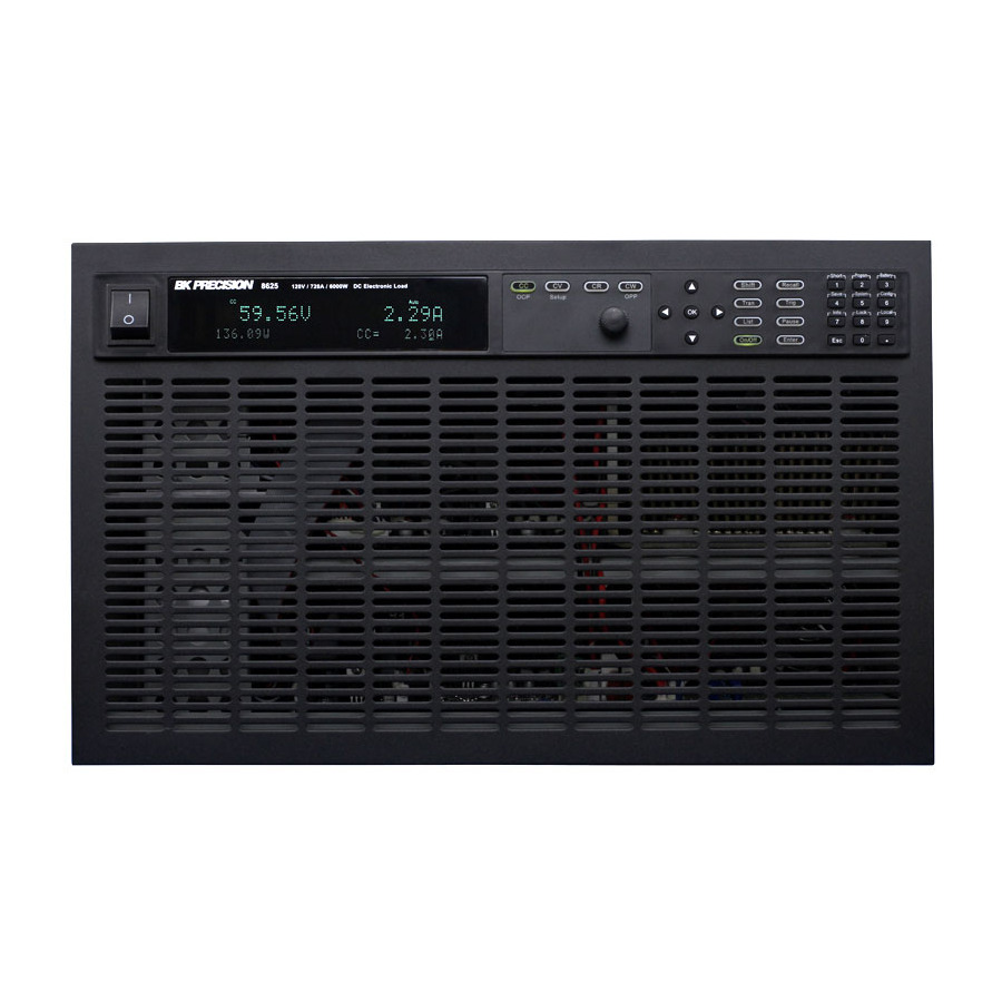 B&K Precision 8625 Programmable DC Electronic Load, 0-120V, 0-720A, 6000W, 6U Rack, 8600 Series