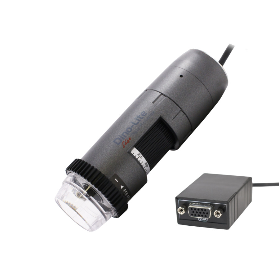 Dino-Lite AM5216ZT Digital Microscope,VGA, 720p, 20-220x Opt Mag, Polar Light, Edge Series