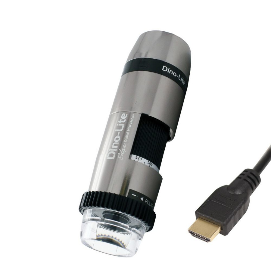 Dino-Lite AM5218MZT Digital Microscope,HDMI, 720p, 20-220x Opt Mag, Polar Light, Edge Series