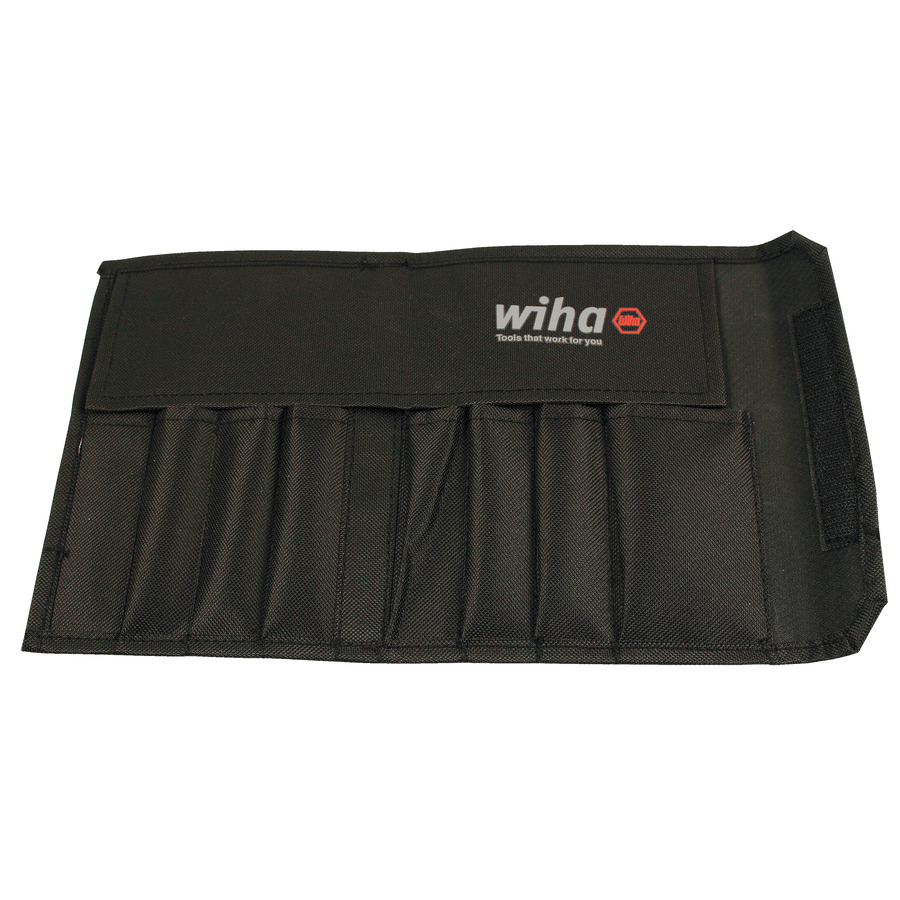 Wiha 91118 Fold-Up Pouch, Canvas, 8 Pockets, for Precision Screwdrivers, w/Velcro Closure