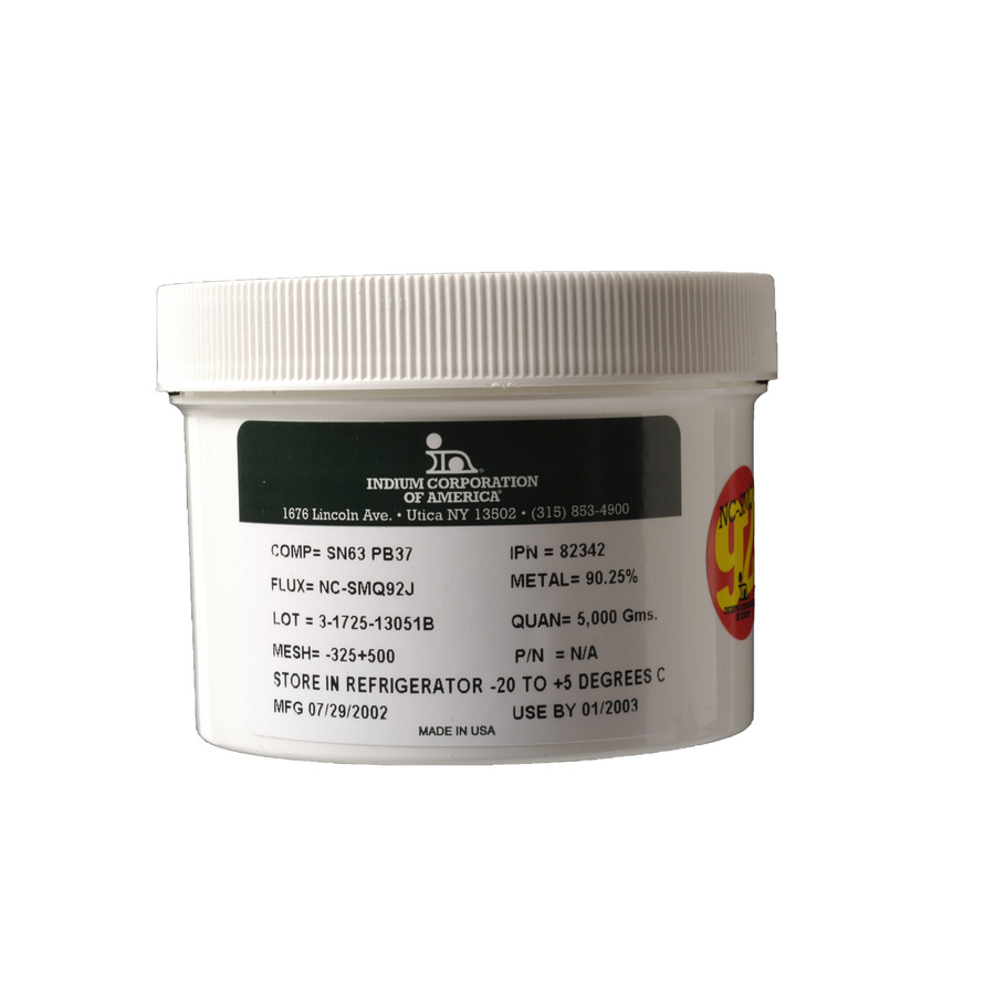 Indium Solder PASTEOT-800596-JAR Solder Paste SAC305, T4, 8.9HF1, 500g Jar