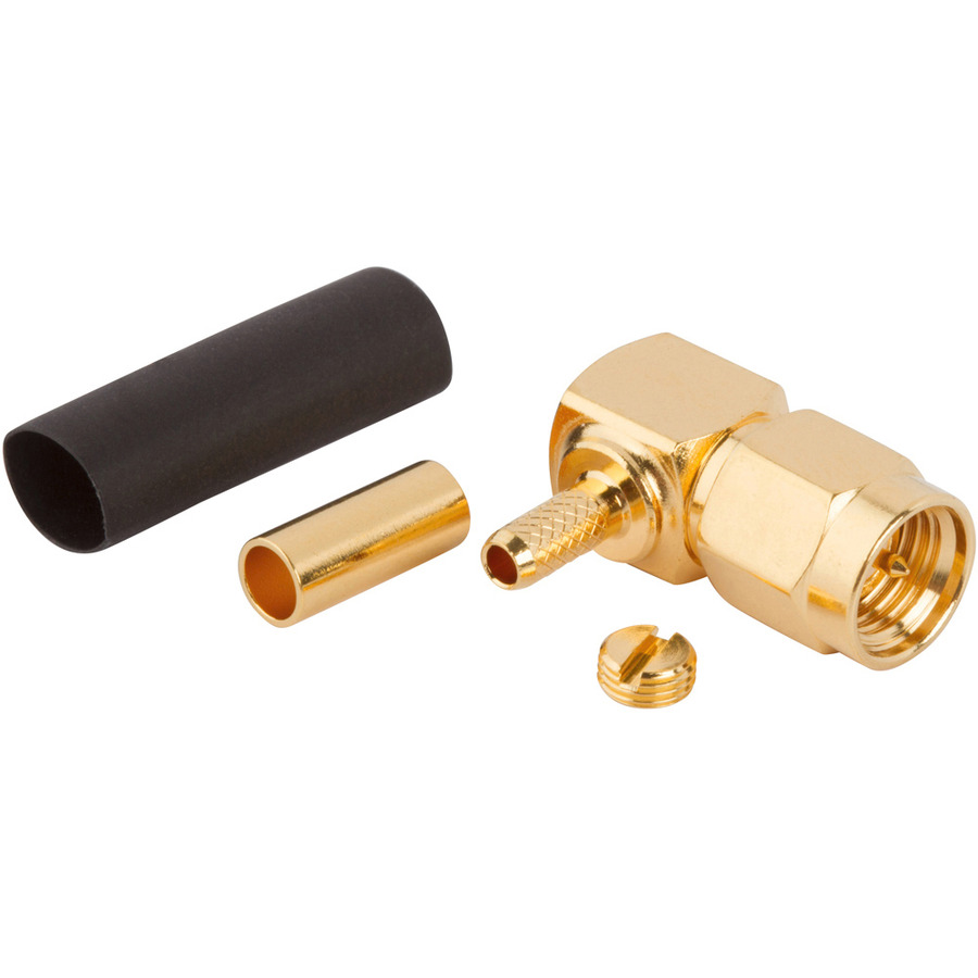 Amphenol RF 901-9872 RF SMA Connector, Right Angle Crimp, Plug, 50 Ohm ...