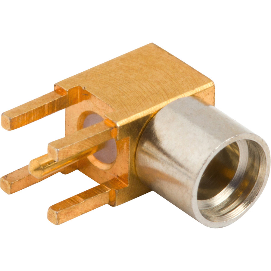 Amphenol RF 908-NM24100 RF MMCX Connector, Right Angle, Jack, PCB Through Hole, Non-Magnetic, 50 Ohm