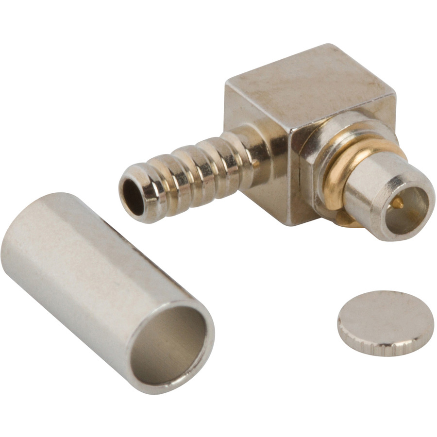 Amphenol RF 908-NM43200 RF MMCX Connector, Right Angle, Crimp, Plug, Non-Magnetic, 50 Ohm