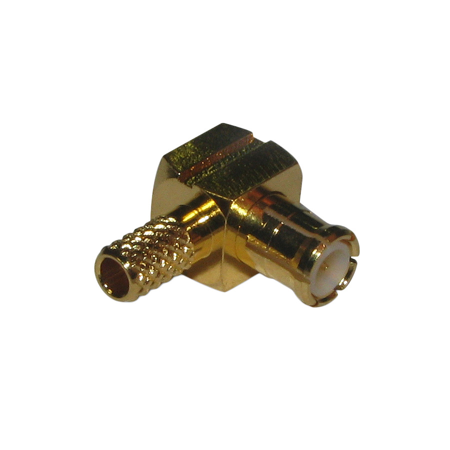 Amphenol RF 919-104P-51AX RF MCX Connector, Right Angle, Crimp, Plug, 50 Ohm