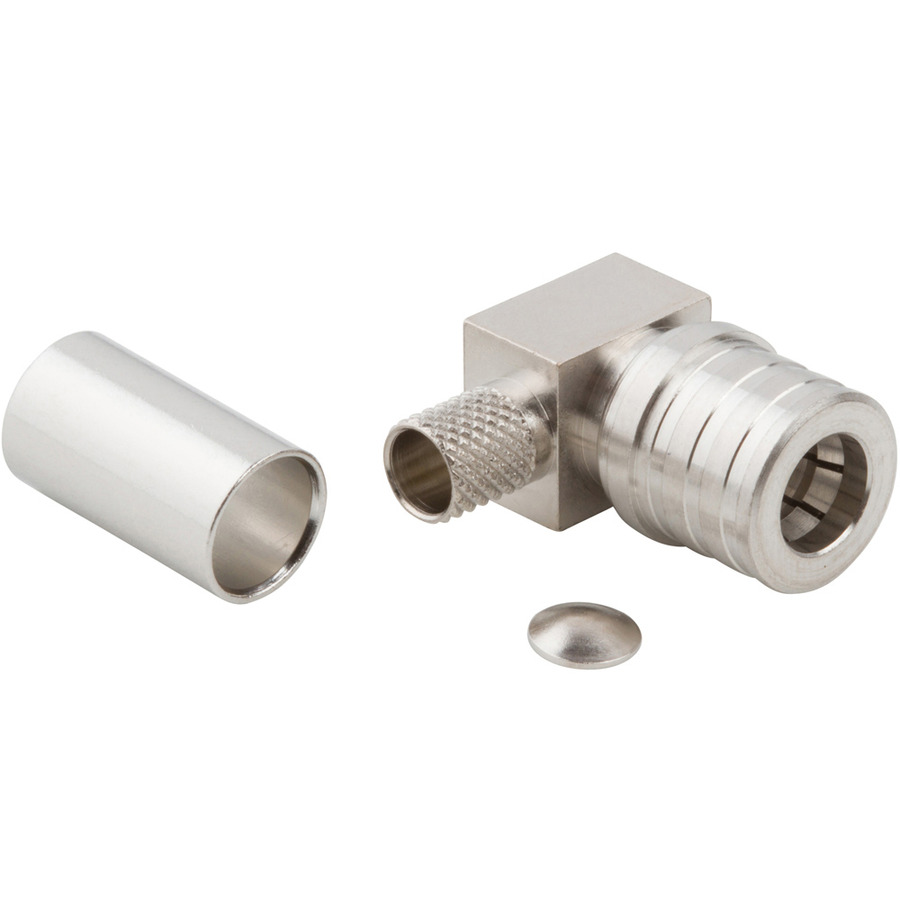 Amphenol RF 930-106P-51A RF QMA Connector, Right Angle, Crimp, Plug, Optimized, 50 Ohm