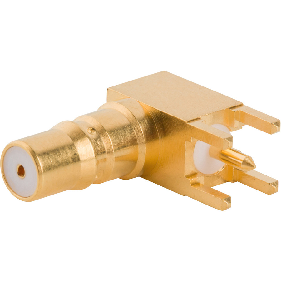 Amphenol RF 930-128J-51P RF QMA Connector, Right Angle, Jack, PCB Through Hole, 50 Ohm