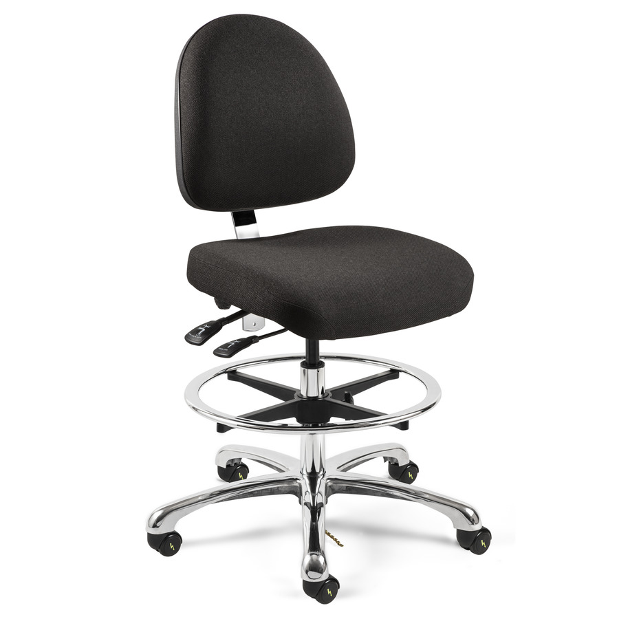 Bevco 9551M-E-EBF Upholstered Chair, ESD, Medium Back, Adj. Height 21.5"-31.5", Integra Series