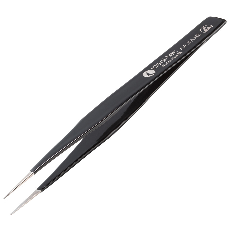 thumbnail image 2 of Tweezer Set Fine Tweezers Aoje-Link ESD-17 Professional Anti-Static Technology Tweezers, Non-magnetic Fine Tip Curved, Stainless Steel Plastic Coated, Full Length 125mm, Black, 6pcs Fine Tweezers Precision Tweezers Men 2 of 14
