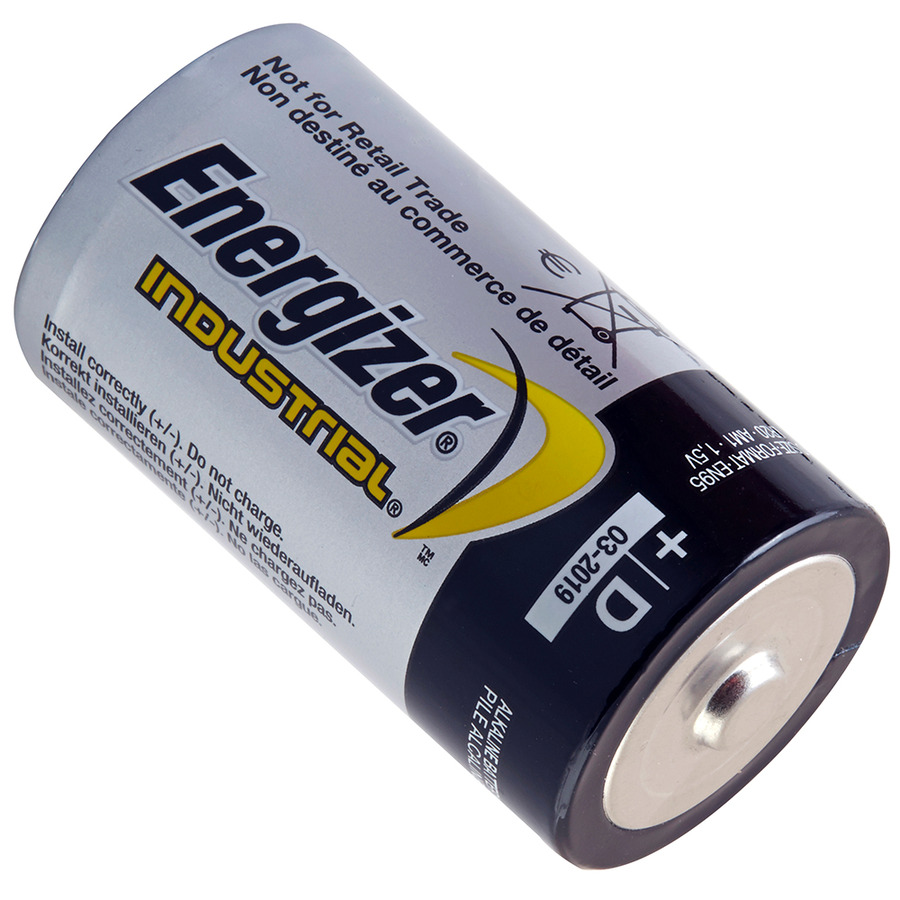 Energizer ALK-D-EVIND EN95 Battery, 1.5V, 14800mAh Capacity, Size: D, Alkaline, Non-Rechargeable