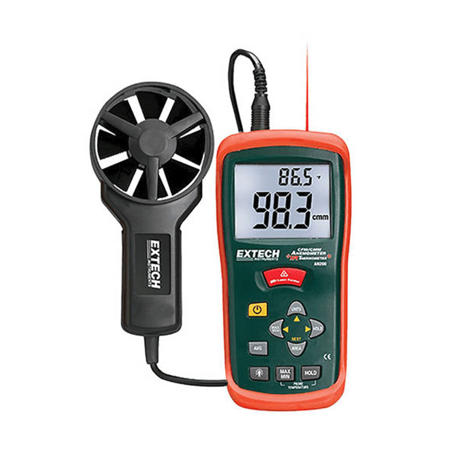 Extech AN200 CFM/CMM Mini Thermo-Anemometer with built-in InfraRed Thermometer