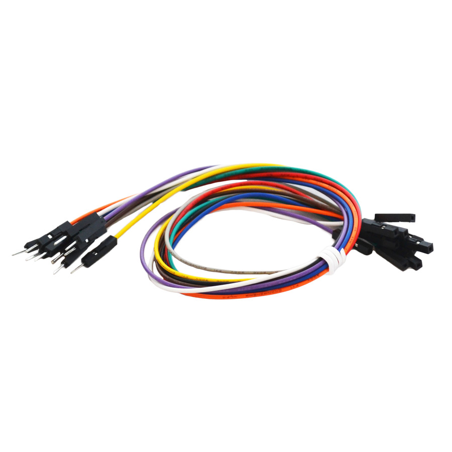 Bud Industries BC-32671 Jumper Wires, Dbl Male/Female, 26AWG, 30cm, Multicolor, 11.8 in, 10Pk