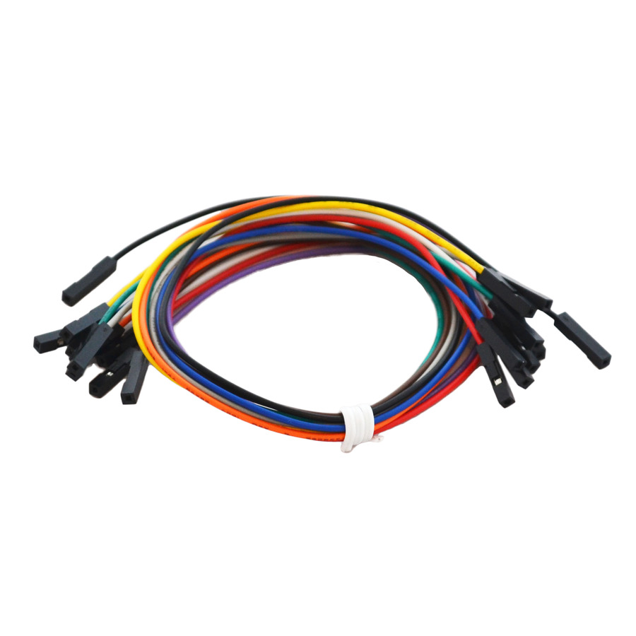 Bud Industries BC-32672 Jumper Wires, Dbl Female/Female, 11.8 in, 10Pk