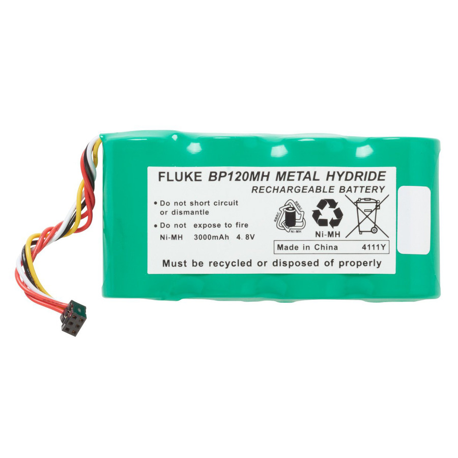 Fluke BP120MH NiMH Spare Battery Pack, 4.8V, 3000mAh, For 43/43B Power Quality Analyzers