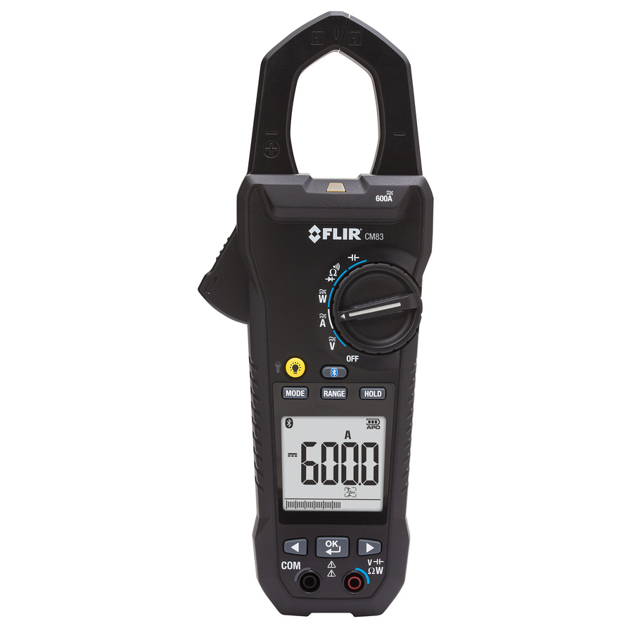 Teledyne FLIR CM83 Clamp Meter, TRMS, 600A AC/DC, 1kV, MeterLink, VFD Mode, Bluetooth, Power Factor