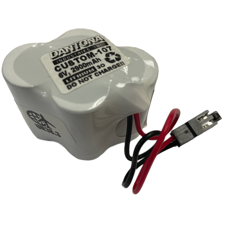 Dantona CUSTOM-107 PLC Battery, 6V, 2900 mAh capacity, Lithium