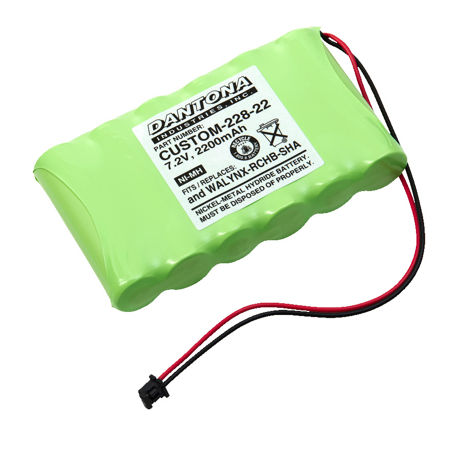 Dantona CUSTOM-228-22 Alarm Panel Battery, 7.2V, 2200 mAh Capacity, Nickel Metal Hydride