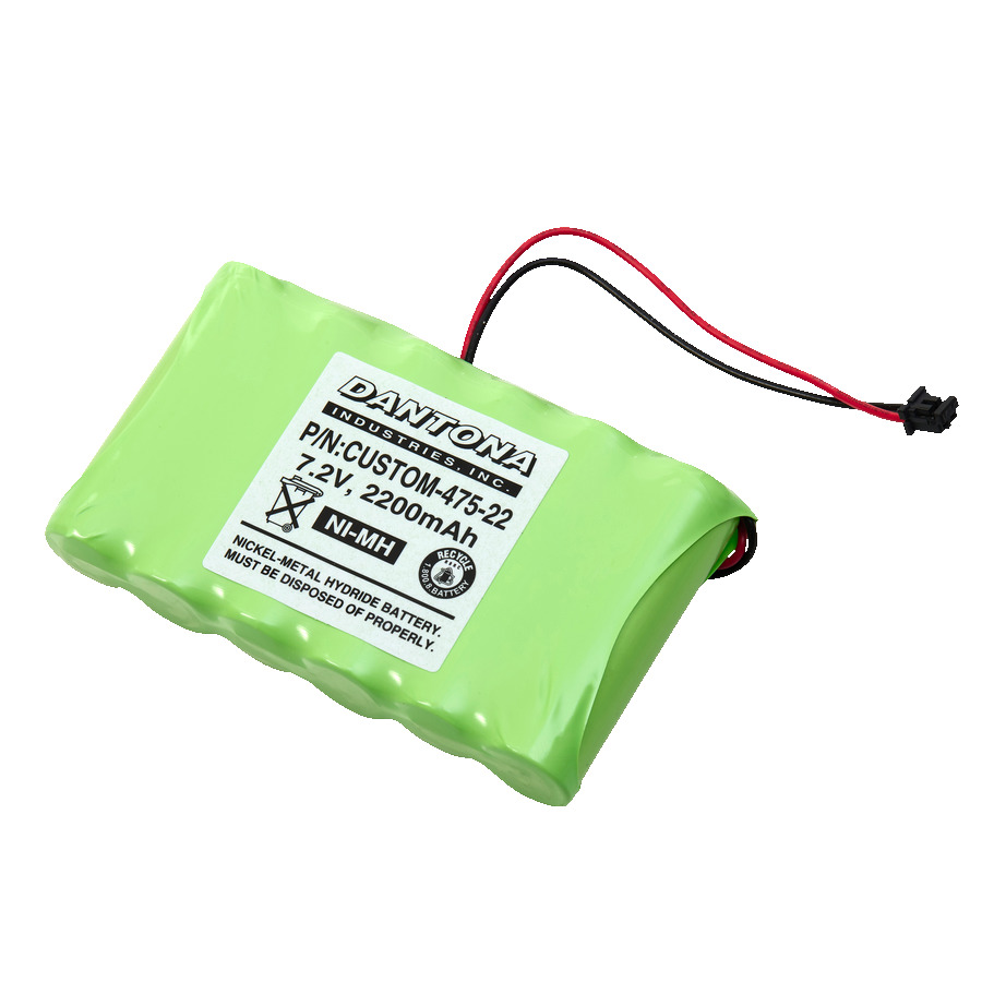 Dantona CUSTOM-475-22 Alarm Panel Battery, 7.2V, 2200 mAh Capacity, Nickel Metal Hydride