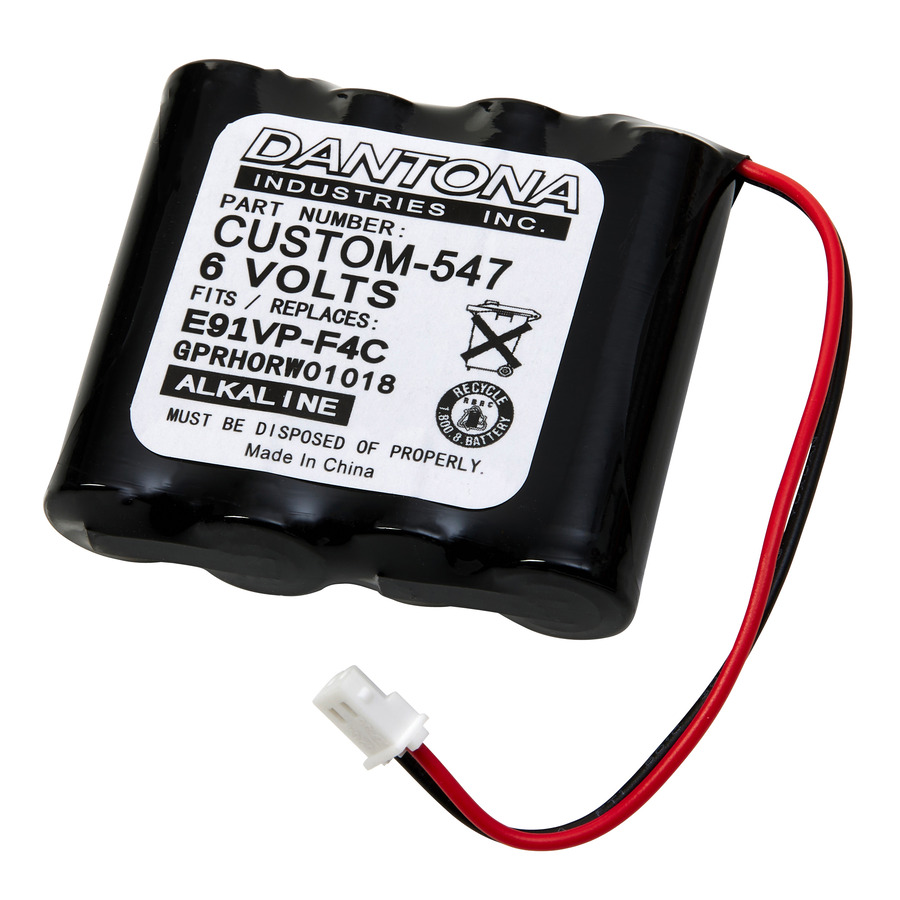 Dantona CUSTOM-547 Alarm Panel Battery, 6V, 2400 mAh Capacity, Alkaline