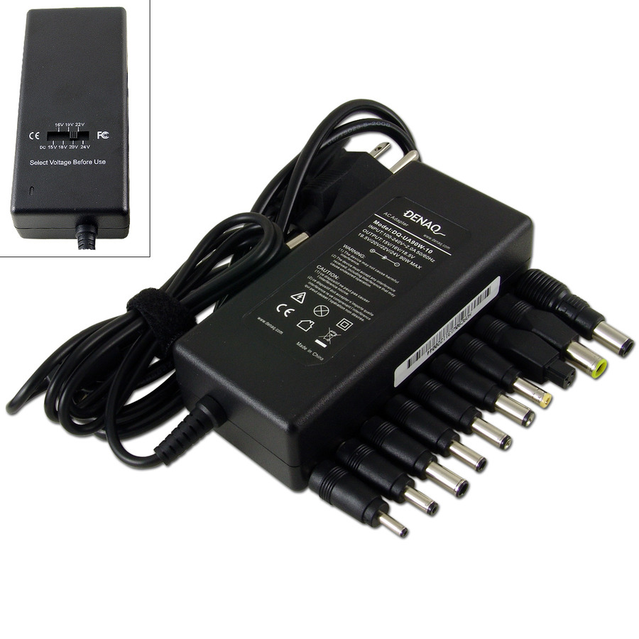 Dantona DQ-UA90W-10 Universal Laptop/Tablet Charger, 2.25"W x 5"L x 1.5"H, For Dell, HP, ASUS