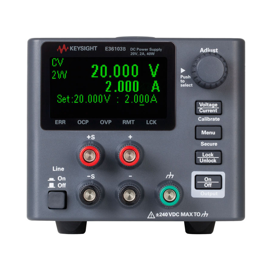 Keysight E36103B/0EM/903 DC Power Supply, Single Output, 20V, 2A, 40W, E36100B Series