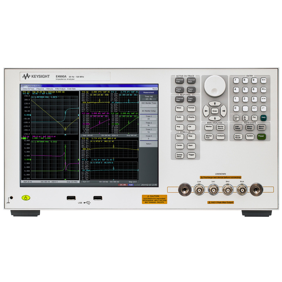 Keysight E4990A/120/1E5/WIN7 Impedance Analyzer, 4CH, 4Trace, 20 Hz-120 MHz, High Stability, WIN7