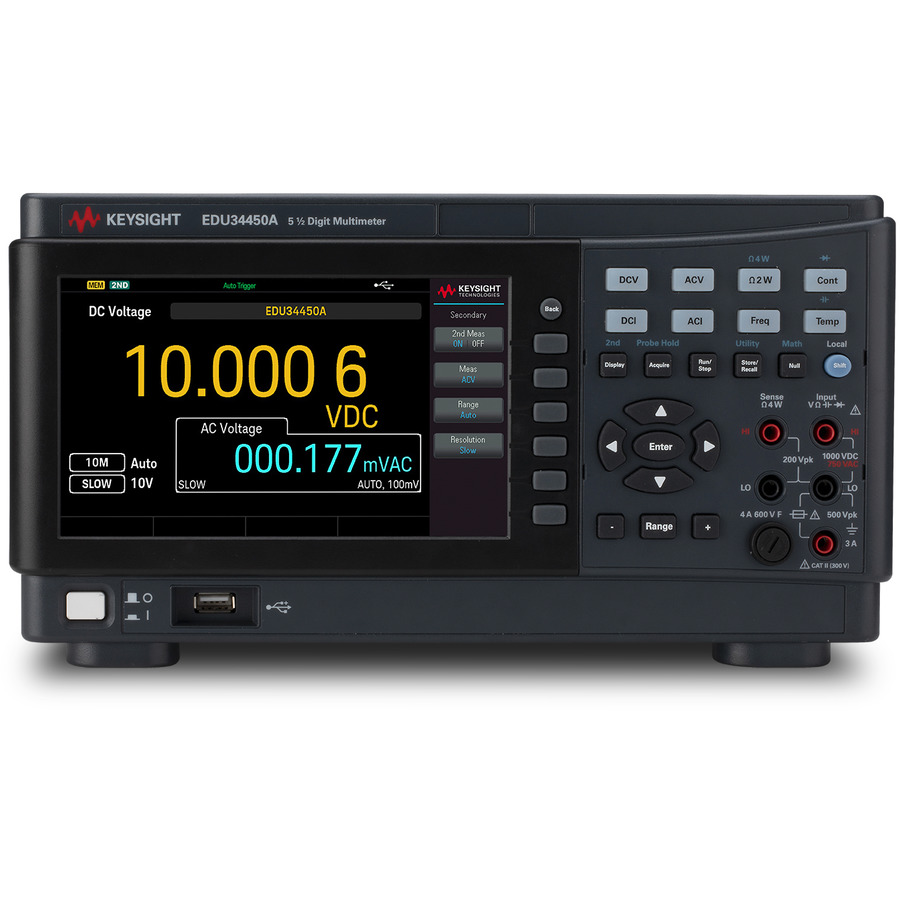 Keysight EDU34450A Dual-Display Digital Multimeter, 5.5 Digit, True RMS, 1 kV, 3 A, EDU34450 Series