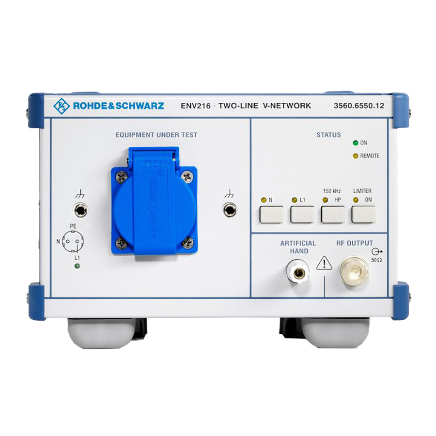TestEquity: Rohde & Schwarz ENV216 2-Line Impedance Stabilization