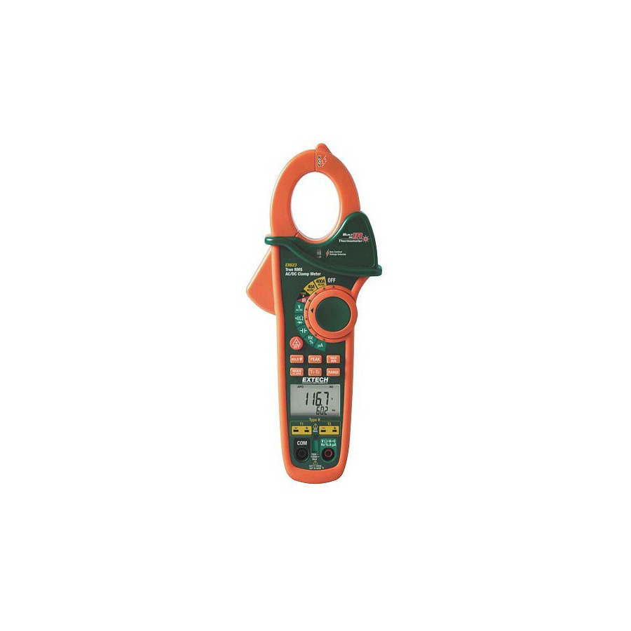 Extech EX613-NIST Dual Input AC/DC Clamp Meter, NCV, 400A with NIST