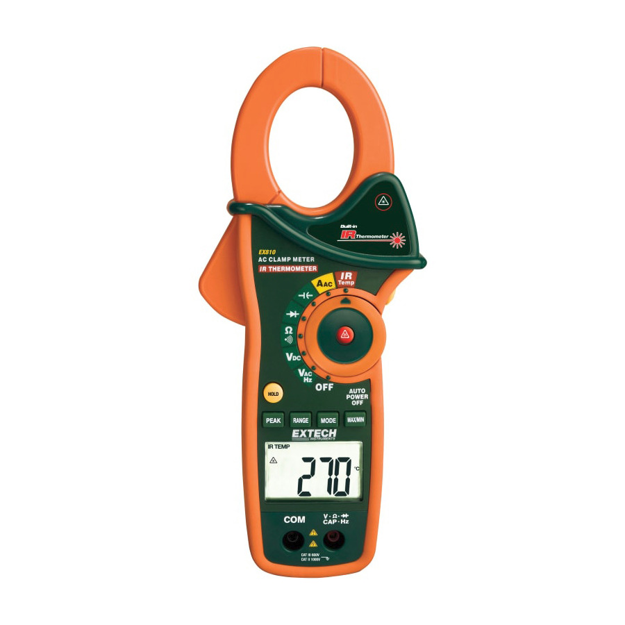 Extech EX810 Clamp Meter, 1000A AC with IR Thermometer