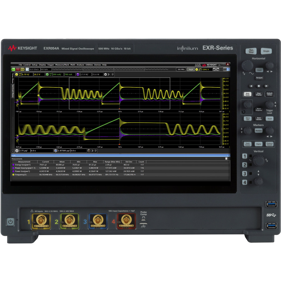 Keysight EXR054A Mixed Signal Oscilloscope, 500 MHz, 4 Channel, 16 GS/s, 100 Mpts, EXR Series