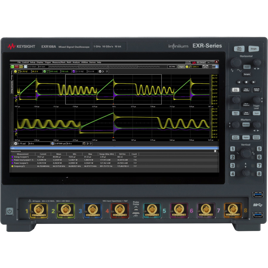 Keysight EXR108A Mixed Signal Oscilloscope, 1 GHz, 8 Channel, 16 GS/s, 100 Mpts, EXR Series