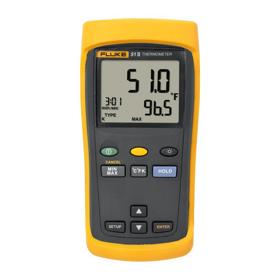 Fluke FLUKE-51-2 CAL Digital Probe, Handheld Thermometer, Certificate of Calibration, Single Input