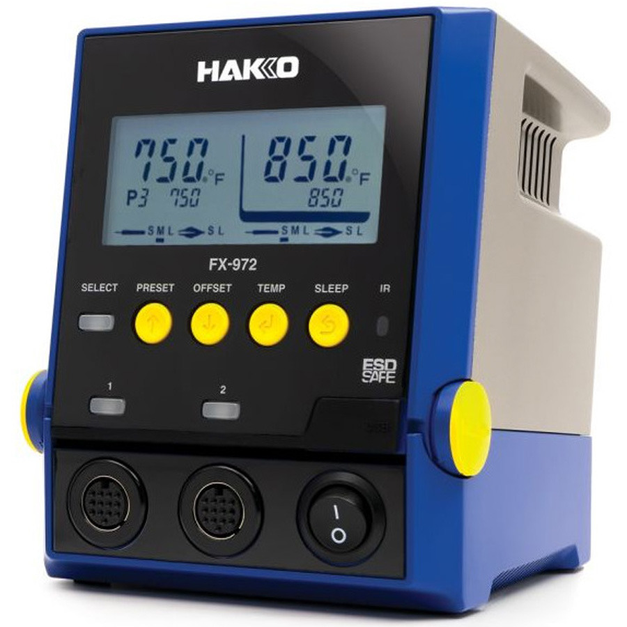 Hakko FX972-011 Soldering Station, Dual Port, 200W, 120V