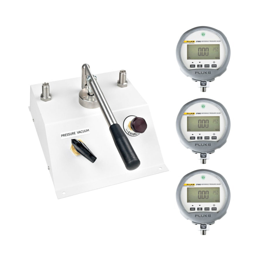 Fluke P5510-2700G-3 P5510 Pneumatic Calibrator, 2 Mpa (300 Psi), 3 Gauges