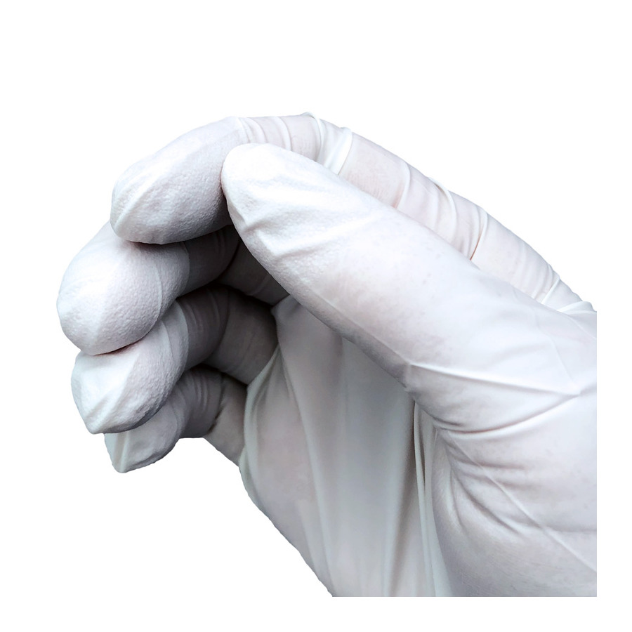 High-Tech Conversions GLH-CRN-12-MD CLASS 100, 12“ NITRILE TEXTURED GLOVE MED, POLY BAGGED, 100 GLOVES/PACK