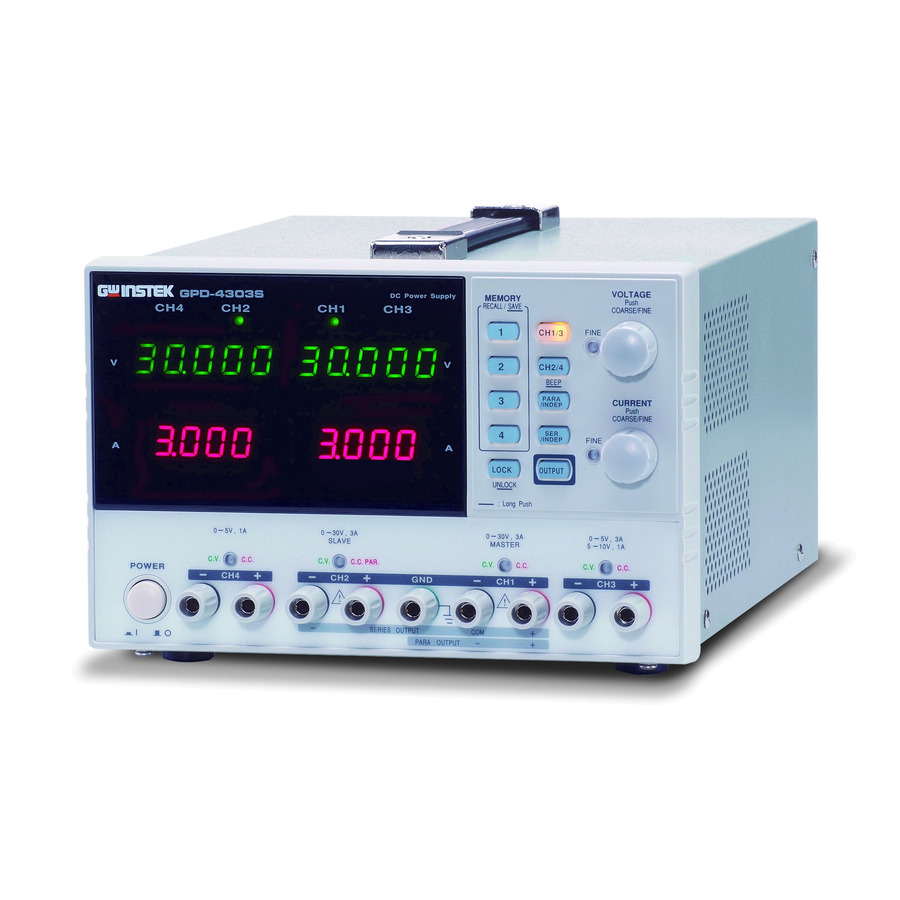 TestEquity: GW Instek GPD-4303S DC Power Supply, Quad Output, 2x
