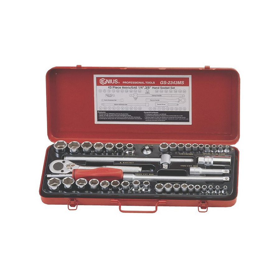 Benchmark Series 2014 4個セット（2） TestEquity: Genius Tools GS-2343MS Socket Set, 43-Pc, 6-Points,1/4