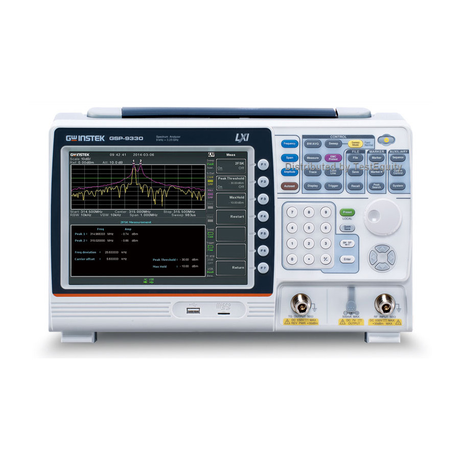 Instek GSP-9330TG 3.25 GHz Spectrum Analyzer w/ Tracking Generator