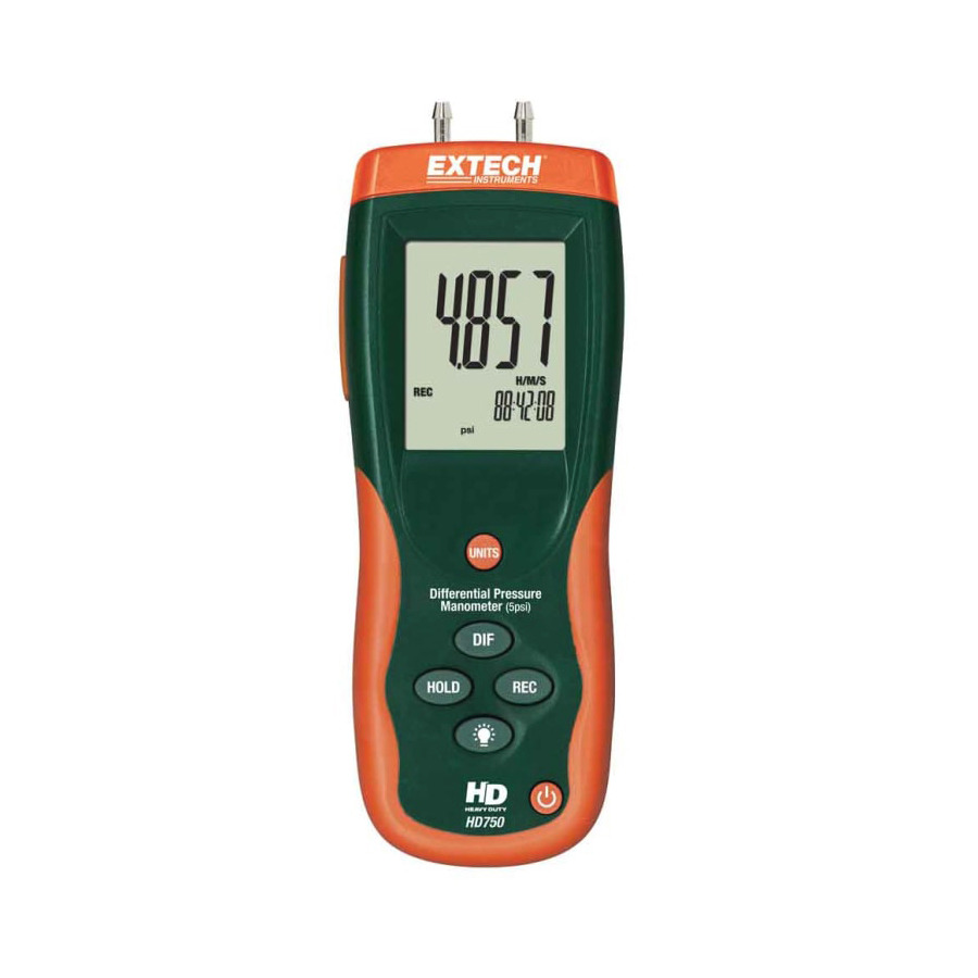 Extech HD750 Differential Pressure Manometer, 5psi