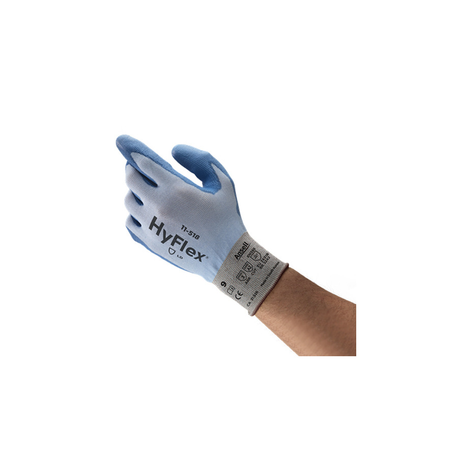 Ansell 235131 Gloves, HyFlex, Polyurethane, Cut-Resistant, Size 7