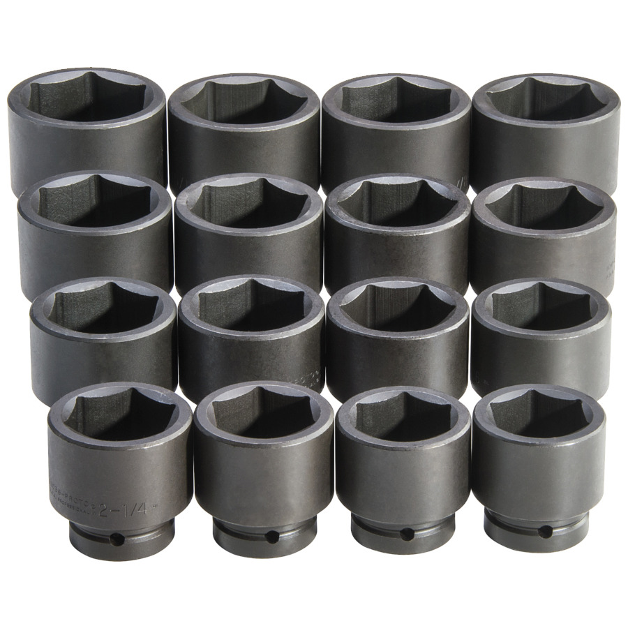 TestEquity: Proto J76116 Impact Socket Set, 1in Drive, Black Oxide