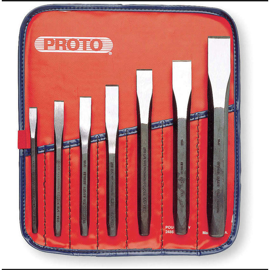 TestEquity: Proto J86B Chisel Set, Cold, S2 Steel, Heat-Treated