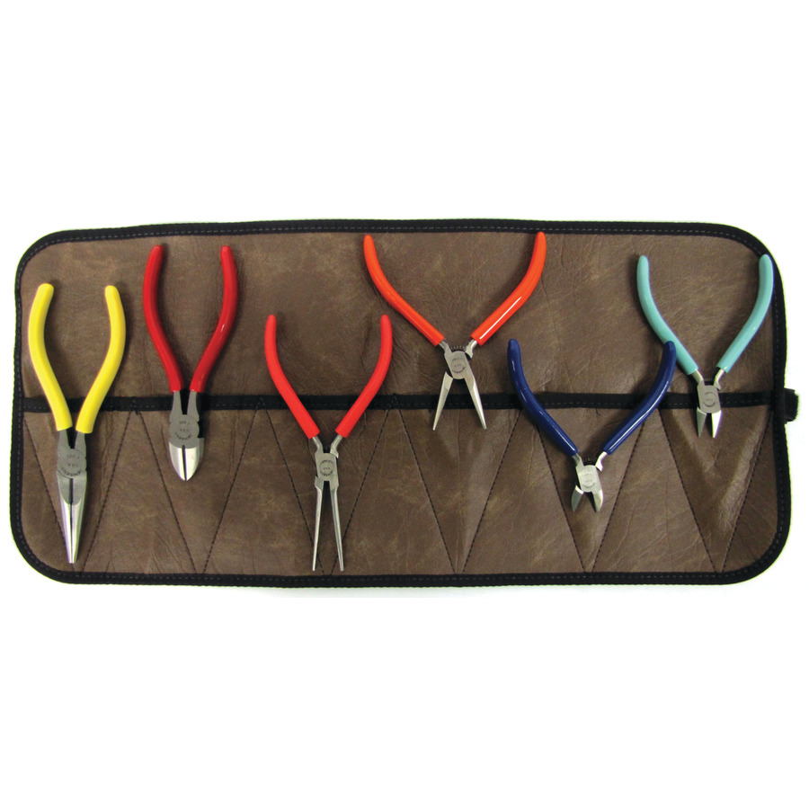 Jensen Tools JTK-89R Pliers Kit in Roll Pouch, 6 pc.