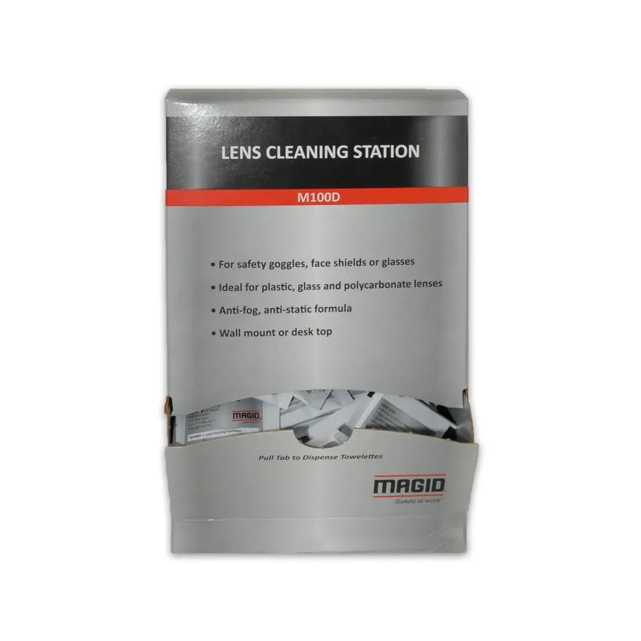 Magid Glove M100D Cleanroom Wipes, Lens Cleaning Towelettes, 5"x8", 100/Pk