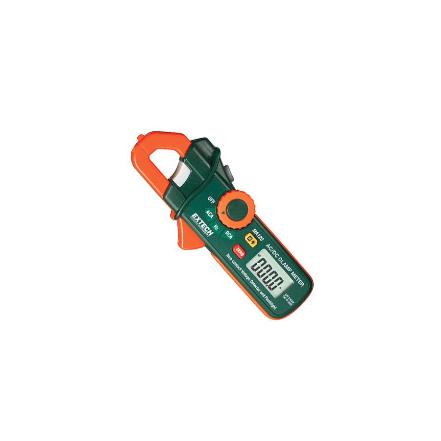 Extech MA120-NIST Mini Clamp Meter, Voltage Detector, 200A AC/DC with NIST